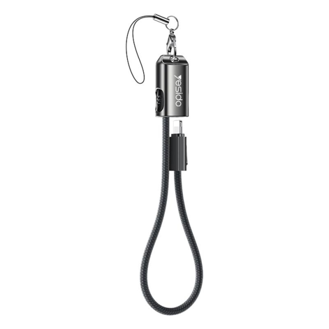 Câble De Données Type-C Vers 8 Pin Pour Charge Rapide PD 27 W Gaine Tressée Coque En Zinc 20 Cm