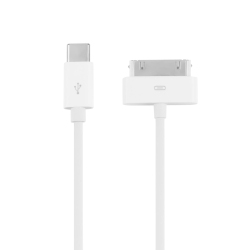 Câble USB-C Vers 30 Broches Charge Et Synchronisation 1 m Blanc Pour iPhone Et iPad Compatibles