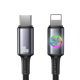 Câble De Données Type C Vers 8 Pin Pour Charge Rapide 30 W Avec LED Colorée Et Nylon Tressé 120 Cm