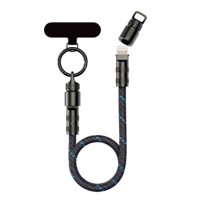 Câble De Charge Et Données Type C Vers 8 Pin 27W 3A Avec Dragonne Tressé 30 cm Résistant Et Portable