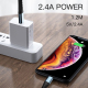 Câble USB-C Vers 8 Pin Pour Charge 2.4A Avec Puce Intelligente Gaine Tressée Anti-Casse 1.2m