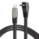 Câble USB-C Vers 8 Pin Coudé Charge Rapide PD 27W Pour Tesla Model 3 Y 1,2 m Tressé Nylon Résistant - www.yonis-shop.com
