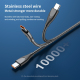Câble USB C Vers 8 Pin Pour Charge Rapide Et Transfert De Données Gaine Inoxydable Anti Enroulement 27 W 1 m