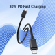 Câble USB C Vers 8 Pin 30W Charge Rapide Et Transfert De Données 480Mbps 3m Blanc Connexion Coudée Compatible Coque