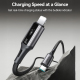 Câble De Charge Et Données USB-C Vers 8 Broches Charge Rapide 30W Affichage De Vitesse Tresse Nylon 48 Brins Connecteur Renfor