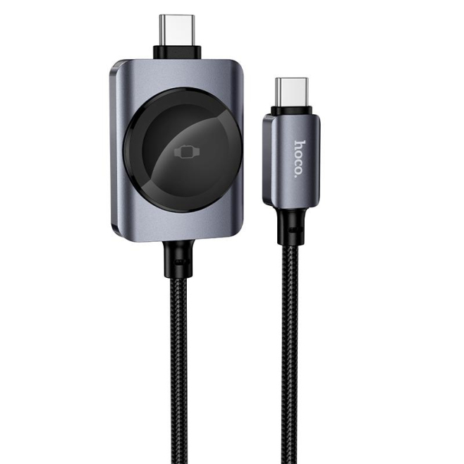 Câble De Charge USB-C Vers USB-C 2 En 1 Avec Charge Magnétique Pour iWatch 100W 1,2 m