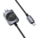 Câble De Charge USB-C Vers USB-C 2 En 1 Avec Charge Magnétique Pour iWatch 100W 1,2 m