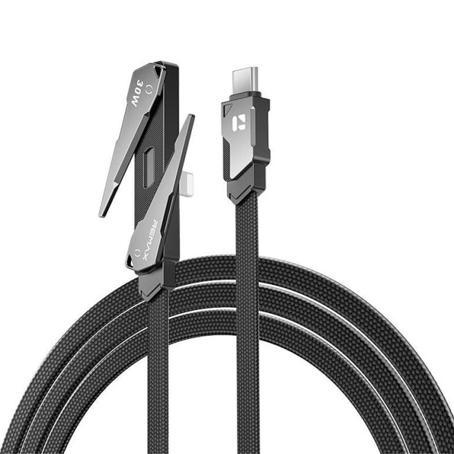 Câble De Charge Rapide Et De Données Type C Vers 8 Broches 120 Cm PD 30 W Avec Support Téléphone Tressé