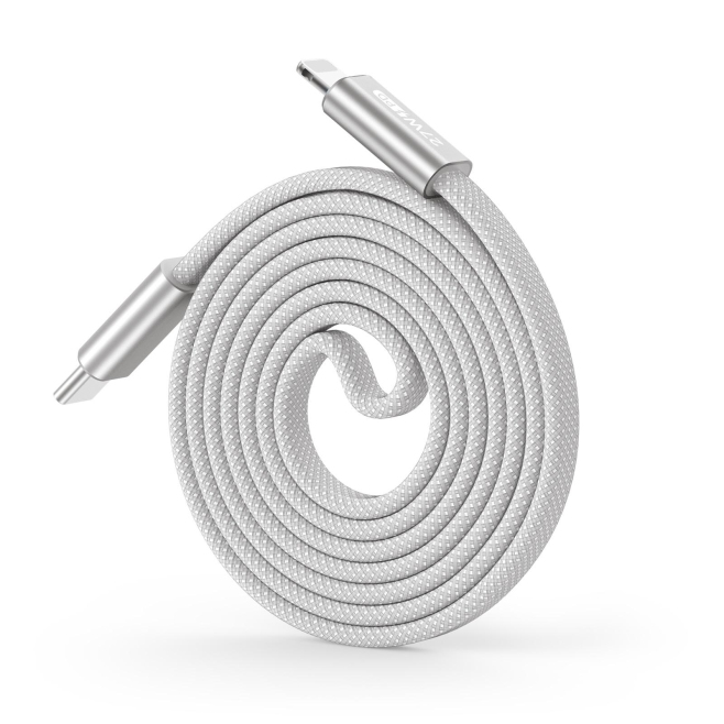 Câble Magnétique Type C Vers 8 Pin Pour iPhone Charge Rapide 27 W Transfert 480 Mbps Enroulement Automatique 1 m