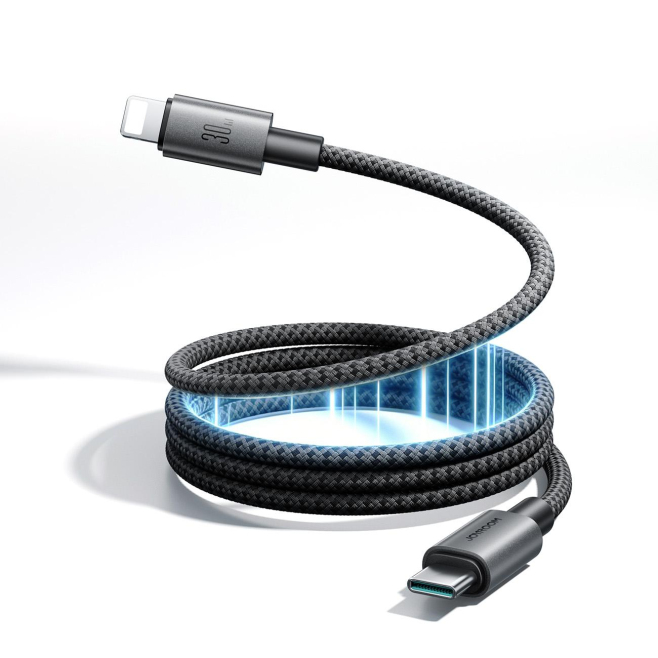 Câble De Charge Et Données Type C Vers 8 Pin À Enroulement Magnétique 1,2 Mètres Charge Rapide 30 W Nylon Tressé - www.yonis-...