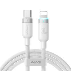 Câble Type C Vers 8 Pin 30 W Avec Arrêt Automatique Charge Rapide Transfert 480 Mbps Nylon Tressé Résistant
