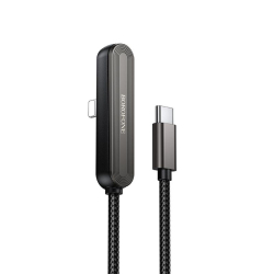 Câble De Charge Et Données Type C Vers 8 Broches Avec Support Téléphone Pliable Charge Rapide Apple PD 30 W Tressé 1 m