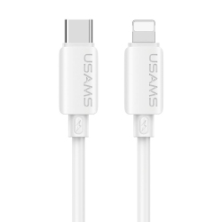 Câble De Charge Rapide Type-C Vers 8 Pin 30W En Silicone 1m Blanc Transmission 480Mbps Anti-Nœuds Résistant À La Poussière