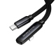 Câble De Charge Type C Vers 8 Pin Pour Téléphone Apple Charge Rapide PD 30 W Coudé À 90° Avec Indicateur Lumineux 1 m