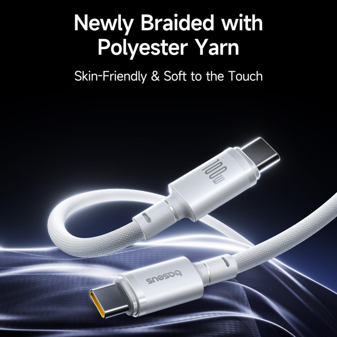 Câble USB-C Vers USB-C 100W Pour Charge Rapide Et Synchronisation 2M Tressé Résistant Pour Appareils USB-C