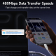 Câble USB-C Vers USB-C 100W Pour Charge Rapide Et Synchronisation 2M Tressé Résistant Pour Appareils USB-C