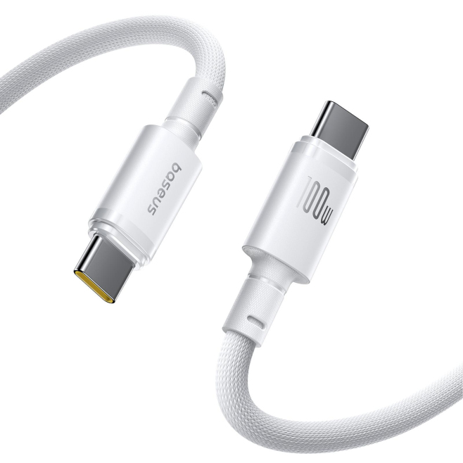 Câble USB-C Vers USB-C 100W Pour Charge Rapide Et Synchronisation 2M Tressé Résistant Pour Appareils USB-C