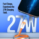 Câble USB-C Vers 8 Broches Compatible Apple Recharge Rapide 27 W Transfert De Données 480 Mbps Tressé Nylon 1 m