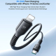 Câble USB C Vers 8 Pin Pour Charge Et Transfert 30 W 1 M Charge Rapide Tressé Nylon 10000 Flexions