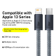 Câble USB-C Vers 8 Pin Charge Rapide 20 W Tressé 2 m Avec Puce E-Marker Et Transmission 480 Mbps