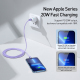 Câble USB Type C Vers 8 Pin Charge Rapide 20 W Transfert De Données 480 Mbps Tressé 2 M Violet