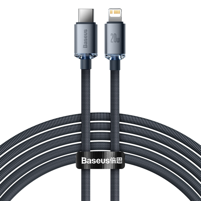 Câble USB Type C Vers 8 Pin Charge Rapide 20 W Transfert De Données 480 Mbps Tressé 2 M Violet