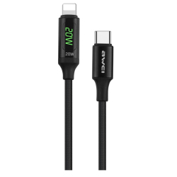Câble USB C Vers 8 Pin Pour Charge Rapide Et Transfert De Données Avec Affichage LED PD 20 W 5 A 1 m