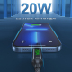 Câble USB C Vers 8 Pin Pour Charge Rapide Et Transfert De Données Avec Affichage LED PD 20 W 5 A 1 m