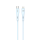 Câble USB-C Vers Lightning 1 m À Charge Rapide 27 W Silicone Souple Anti-Nœud 480 Mbps Bleu