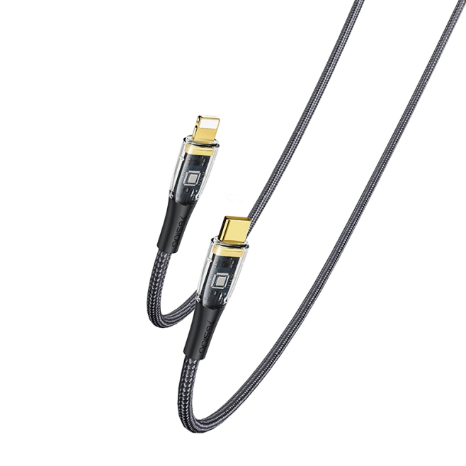 Câble USB-C Vers 8 Pin De Charge Et Données PD 20 W Tressé Nylon Avec Embout En Alliage De Titane 120 Cm