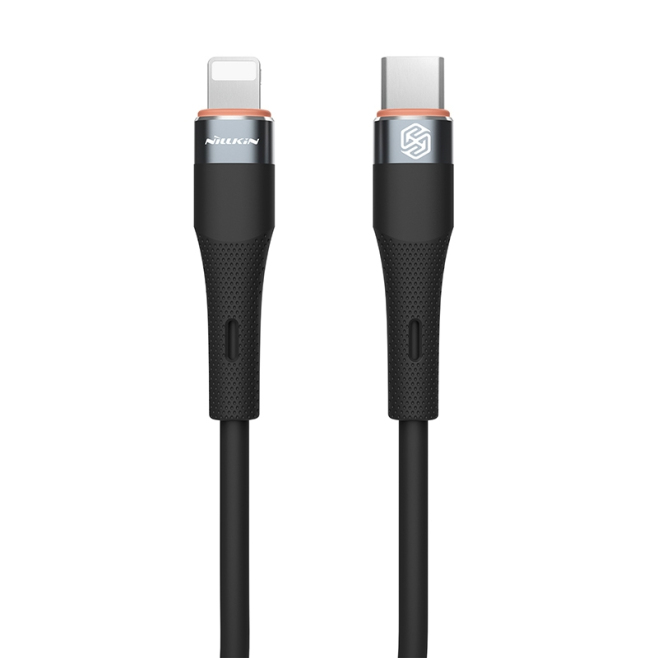 Câble USB C Vers 8 Broches En Silicone Pour Charge PD 27W Et Transfert De Données 480Mbps 120 cm Anti Pliure
