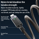 Câble De Charge Et Données USB-C Vers 8 Pin 27 W 1.2 m Nylon Tressé Mise Hors Tension Automatique
