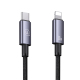 Câble USB Type-C Vers 8 Pin 30 W Pour Charge Rapide Et Transfert De Données 1,2 m Tressé Nylon Noir