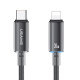 Câble Type C Vers 8 Pin Pour Charge Rapide 30 W Et Transfert De Données 480 MB/s Avec LED Tressé 1,2 M Noir