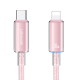 Câble Type C Vers 8 Pin Pour Charge Rapide 30 W Et Transfert De Données 480 MB/s Avec LED Tressé 1,2 M Noir