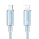 Câble Type C Vers 8 Pin Pour Charge Rapide 30 W Et Transfert De Données 480 MB/s Avec LED Tressé 1,2 M Noir