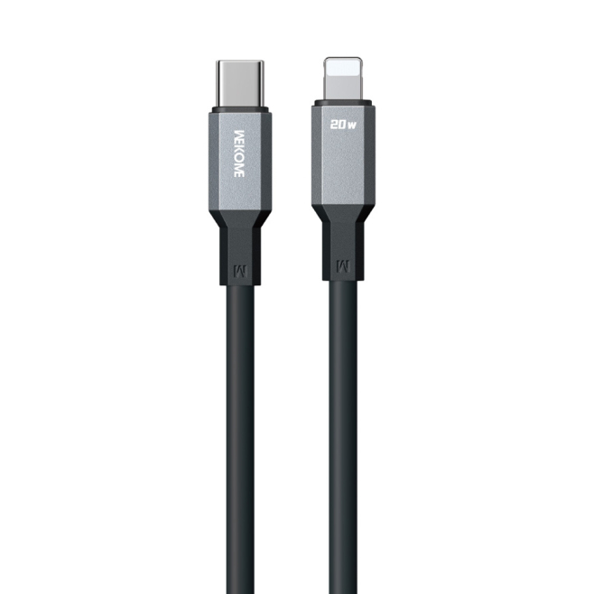 Câble De Données USB C Vers 8 Broches En Silicone PD 20 W 480 Mbps 1,2 m À Retour Automatique