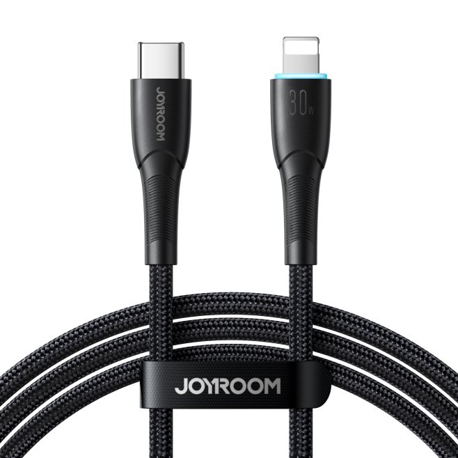 Câble USB C Vers 8 Pin Pour Charge Et Transfert Rapides 30 W Tressé Nylon 1 m Avec Voyant Doux 480 Mbps