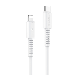 Câble USB-C Vers 8 Pin 20W Pour Charge Et Transfert De Données 1 m 480Mbps Noyau Cuivre Pur Blanc