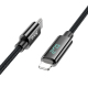 Câble De Charge Rapide USB-C Vers Lightning 1,2 m PD 27 W Avec Affichage De La Puissance Noir - www.yonis-shop.com