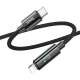 Câble De Charge Rapide USB-C Vers Lightning 1,2 m PD 27 W Avec Affichage De La Puissance Noir - www.yonis-shop.com