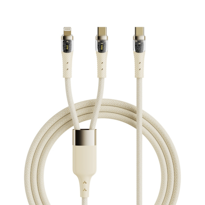 Câble De Charge Rapide 2 En 1 USB C Vers USB C Et 8 Pin PD 100 W 5 A Pour Deux Appareils Avec Données 480 Mbps