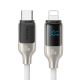 Câble USB C Vers 8 Pin Pour Charge Rapide 30 W Avec Affichage Numérique 120 Cm En Alliage De Zinc