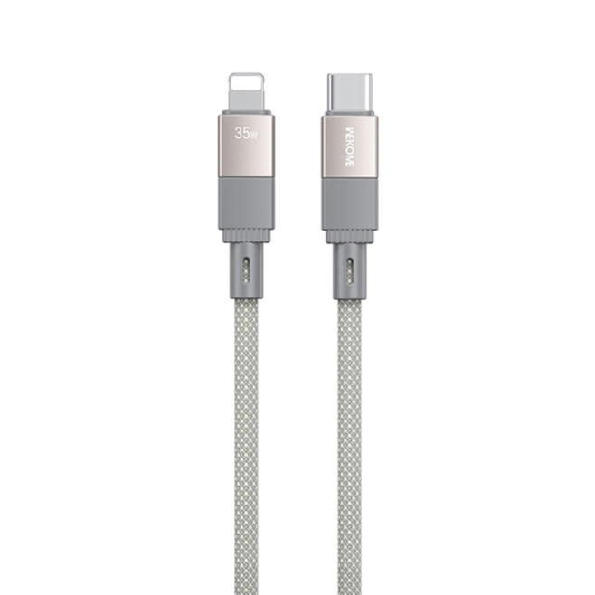 Câble USB-C Vers 8 Pin Magnétique 35 W Charge Rapide Et Transfert De Données 480 Mbps 1 m Tressé Gris