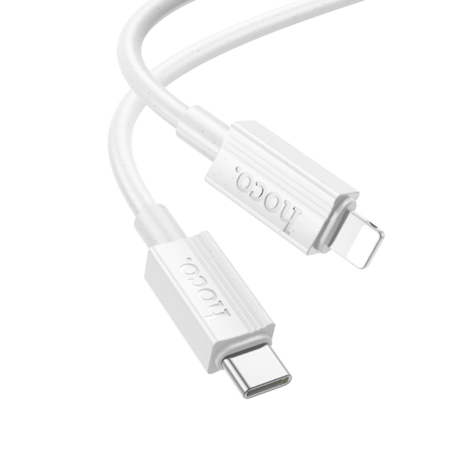 Câble USB-C Vers 8 Pin Pour Charge Et Données Charge Rapide PD 27 W Longueur 1 M Blanc en PVC