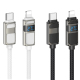 Câble USB-C Vers 8 Pin De Charge Et Données Avec Affichage PD 27 W 1,2 M Noir Tressé