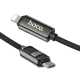 Câble USB-C Vers 8 Pin De Charge Et Données Avec Affichage PD 27 W 1,2 M Noir Tressé