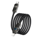Câble USB-C Vers 8 Pin De Charge Et Données Avec Affichage PD 27 W 1,2 M Noir Tressé