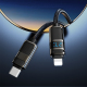 Câble USB-C Vers 8 Pin De Charge Et Données Avec Affichage PD 27 W 1,2 M Noir Tressé