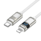 Câble USB-C Vers 8 Pin De Charge Et Données Avec Affichage PD 27 W 1,2 M Noir Tressé